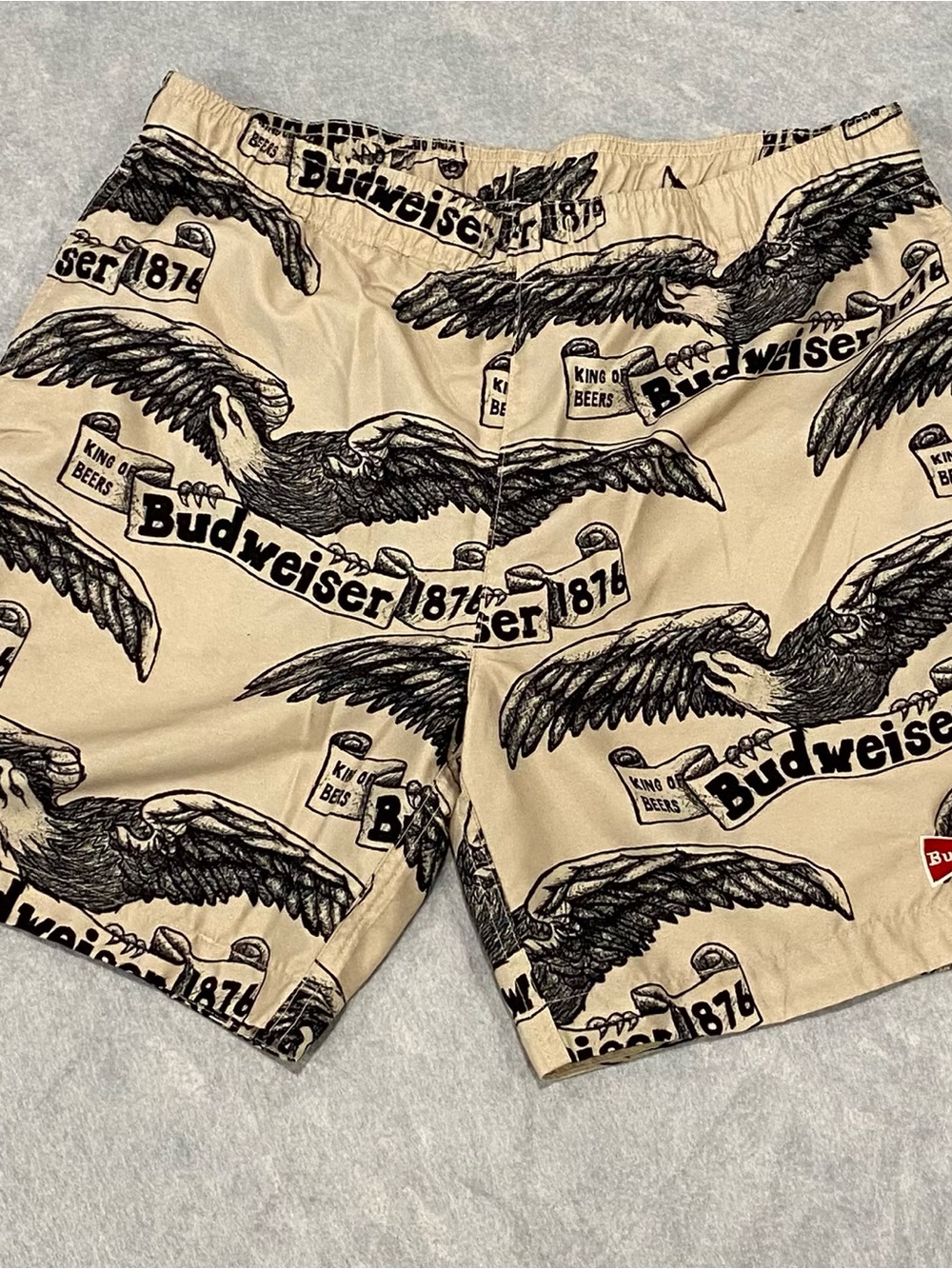 Pacsun Swim Trunks Budweiser Tan King of Beers summer fun sz medium